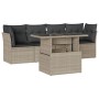 Garden sofa set and cushions 5 pieces light gray synthetic rattan by , Garden sets - Ref: Foro24-3266352, Price: 366,87 €, Di...