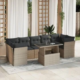 Gartensofagarnitur 8-teilig mit grauen Polstern aus synthetischem Rattan von , Gartensets - Ref: Foro24-3266402, Preis: 629,7...