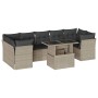 Garden sofa set 8 pieces and gray synthetic rattan cushions by , Garden sets - Ref: Foro24-3266402, Price: 628,55 €, Discount: %