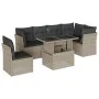7-piece garden sofa set with light gray PE rattan cushions by , Garden sets - Ref: Foro24-3266622, Price: 544,65 €, Discount: %
