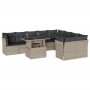 Set sofás jardín 10 pzas con cojines ratán sintético gris claro de , Conjuntos de jardín - Ref: Foro24-3266842, Precio: 702,3...