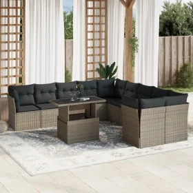 Garden sofa set 11 pieces and gray synthetic rattan cushions by , Garden sets - Ref: Foro24-3266882, Price: 856,44 €, Discoun...