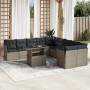 Garden sofa set 11 pieces and gray synthetic rattan cushions by , Garden sets - Ref: Foro24-3266882, Price: 871,22 €, Discoun...