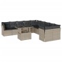 Garden sofa set 11 pieces and gray synthetic rattan cushions by , Garden sets - Ref: Foro24-3266882, Price: 871,22 €, Discoun...