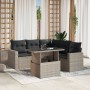 Garden sofa set 6 pieces and gray synthetic rattan cushions by , Garden sets - Ref: Foro24-3267272, Price: 452,02 €, Discount: %