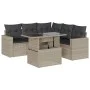 Garden sofa set 6 pieces and gray synthetic rattan cushions by , Garden sets - Ref: Foro24-3267272, Price: 470,35 €, Discount: %