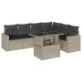 7-piece garden sofa set with light gray PE rattan cushions by , Garden sets - Ref: Foro24-3267302, Price: 536,85 €, Discount: %