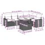 7-piece garden sofa set with light gray PE rattan cushions by , Garden sets - Ref: Foro24-3267302, Price: 536,85 €, Discount: %
