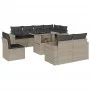 Set muebles jardín 9 pzas y cojines ratán sintético gris claro de , Conjuntos de jardín - Ref: Foro24-3267412, Precio: 680,77...