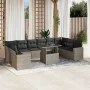Set de sofás de jardín 11 pzas y cojines ratán sintético gris de , Conjuntos de jardín - Ref: Foro24-3267522, Precio: 848,06 ...