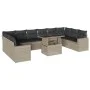 Set de sofás de jardín 11 pzas y cojines ratán sintético gris de , Conjuntos de jardín - Ref: Foro24-3267522, Precio: 848,06 ...