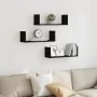 Set of 3 wall shelves made of black engineered wood, 58x18x18 cm. by , Shelves and shelves - Ref: Foro24-853282, Price: 29,00...