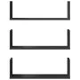 Set of 3 wall shelves made of black engineered wood, 58x18x18 cm. by , Shelves and shelves - Ref: Foro24-853282, Price: 29,00...