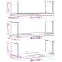 Set of 3 wall shelves made of black engineered wood, 58x18x18 cm. by , Shelves and shelves - Ref: Foro24-853282, Price: 29,00...