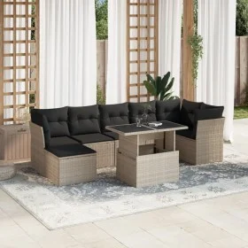 Garden sofa set 8 pieces and gray synthetic rattan cushions by , Garden sets - Ref: Foro24-3266752, Price: 592,45 €, Discount: %