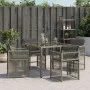 Gartensofas mit 4 Stück grauen Kissen aus synthetischem Rattan von , Gartenstühle - Ref: Foro24-365036, Preis: 193,39 €, Raba...