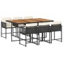 Garten-Essgruppe 7-teilig mit schwarzen Polstern aus synthetischem Rattan. von , Gartensets - Ref: Foro24-3211455, Preis: 488...