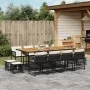 Set comedor de jardín con cojines 13 pzas ratán sintético negro by , Garden sets - Ref: Foro24-3211527, Price: 771,76 €, Disc...