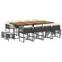 Set comedor de jardín con cojines 13 pzas ratán sintético negro by , Garden sets - Ref: Foro24-3211527, Price: 771,76 €, Disc...