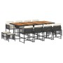 Set comedor de jardín con cojines 13 pzas ratán sintético negro by , Garden sets - Ref: Foro24-3211527, Price: 802,69 €, Disc...