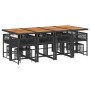 Set comedor de jardín con cojines 13 pzas ratán sintético negro by , Garden sets - Ref: Foro24-3211527, Price: 802,69 €, Disc...