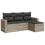 Gartensofagarnitur 4-teilig mit grauen Polstern aus synthetischem Rattan von , Modulare Sofas für den Außenbereich - Ref: For...