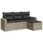 Set de sofás de jardín 4 pzas y cojines ratán sintético gris by , Modular outdoor sofas - Ref: Foro24-3251209, Price: 280,83 ...