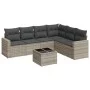 Gartensofagarnitur 7-teilig mit Kissen, hellgrauer PE-Rattan von , Gartensets - Ref: Foro24-3219012, Preis: 472,83 €, Rabatt: %