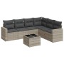 Set de sofás de jardín 7 pzas con cojines ratán PE gris claro by , Garden sets - Ref: Foro24-3219012, Price: 481,20 €, Discou...