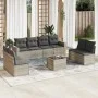 Set muebles jardín 9 pzas y cojines ratán sintético gris claro by , Modular outdoor sofas - Ref: Foro24-3251199, Price: 595,5...
