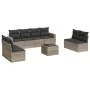 Set muebles jardín 9 pzas y cojines ratán sintético gris claro by , Modular outdoor sofas - Ref: Foro24-3251199, Price: 595,5...