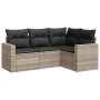 Set de sofás de jardín 4 pzas y cojines ratán sintético gris by , Modular outdoor sofas - Ref: Foro24-3251249, Price: 308,42 ...