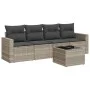 Set de sofás jardín y cojines 5 pzas ratán sintético gris claro by , Modular outdoor sofas - Ref: Foro24-3251029, Price: 334,...