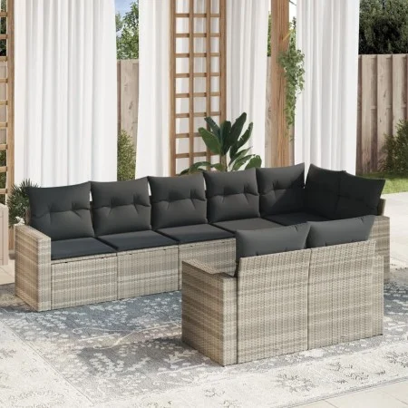 Set de sofás de jardín 8 pzas y cojines ratán sintético gris by , Modular outdoor sofas - Ref: Foro24-3251559, Price: 609,67 ...