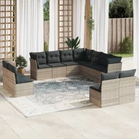 Set de sofás de jardín 11 pzas y cojines ratán sintético gris by , Garden sets - Ref: Foro24-3217822, Price: 737,77 €, Discou...