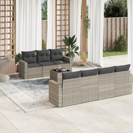 Set de sofás de jardín 8 pzas y cojines ratán sintético gris by , Modular outdoor sofas - Ref: Foro24-3251069, Price: 585,51 ...