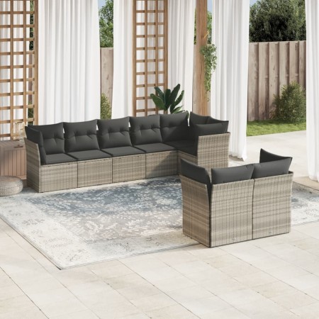 Gartensofagarnitur 8-teilig mit grauen Polstern aus synthetischem Rattan von , Gartensets - Ref: Foro24-3217912, Preis: 600,2...
