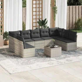 Set sofás jardín 10 pzas con cojines ratán sintético gris claro von , Gartensets - Ref: Foro24-3218082, Preis: 635,12 €, Raba...