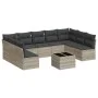 Set sofás jardín 10 pzas con cojines ratán sintético gris claro von , Gartensets - Ref: Foro24-3218082, Preis: 635,12 €, Raba...