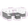 Set sofás jardín 10 pzas con cojines ratán sintético gris claro by , Garden sets - Ref: Foro24-3218082, Price: 633,50 €, Disc...