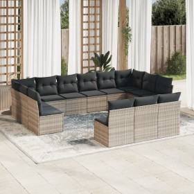 Set sofás de jardín con cojines 13 piezas ratán sintético gris by , Garden sets - Ref: Foro24-3218392, Price: 895,97 €, Disco...