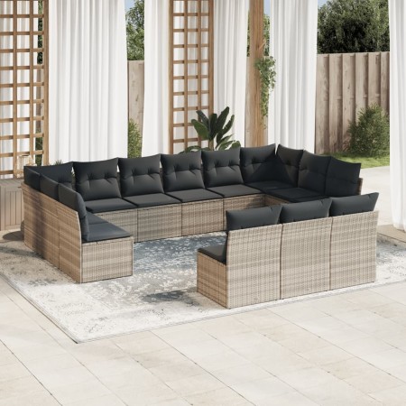 Set sofás de jardín con cojines 13 piezas ratán sintético gris by , Garden sets - Ref: Foro24-3218392, Price: 895,97 €, Disco...