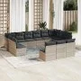 Set sofás de jardín con cojines 13 piezas ratán sintético gris de , Conjuntos de jardín - Ref: Foro24-3218392, Precio: 896,28...