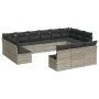 Set sofás de jardín con cojines 13 piezas ratán sintético gris de , Conjuntos de jardín - Ref: Foro24-3218392, Precio: 896,28...
