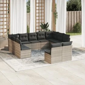 Set de sofás de jardín 11 pzas y cojines ratán sintético gris de , Conjuntos de jardín - Ref: Foro24-3218352, Precio: 706,66 ...