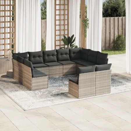Set de sofás de jardín 11 pzas y cojines ratán sintético gris by , Garden sets - Ref: Foro24-3218352, Price: 706,66 €, Discou...