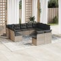 Set de sofás de jardín 11 pzas y cojines ratán sintético gris by , Garden sets - Ref: Foro24-3218352, Price: 679,22 €, Discou...