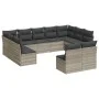 Set de sofás de jardín 11 pzas y cojines ratán sintético gris by , Garden sets - Ref: Foro24-3218352, Price: 706,66 €, Discou...