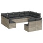 Set de sofás de jardín 11 pzas y cojines ratán sintético gris by , Garden sets - Ref: Foro24-3218352, Price: 679,22 €, Discou...