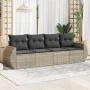 Set de sofás de jardín 4 pzas y cojines ratán sintético gris by , Garden sets - Ref: Foro24-3253419, Price: 302,71 €, Discoun...